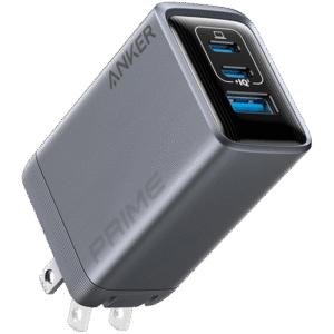 Experience powerful, high-speed charging on the go with the Anker Prime Charger (100W, 3 Ports, GaN). This ultra-compact charger features 2 USB-C ports, 1 USB-A port, and advanced GaN and ActiveShield 2.0 safety technology.