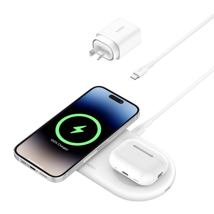 Belkin 2-in-1 Magnetic Charging Pad Qi2 15W
